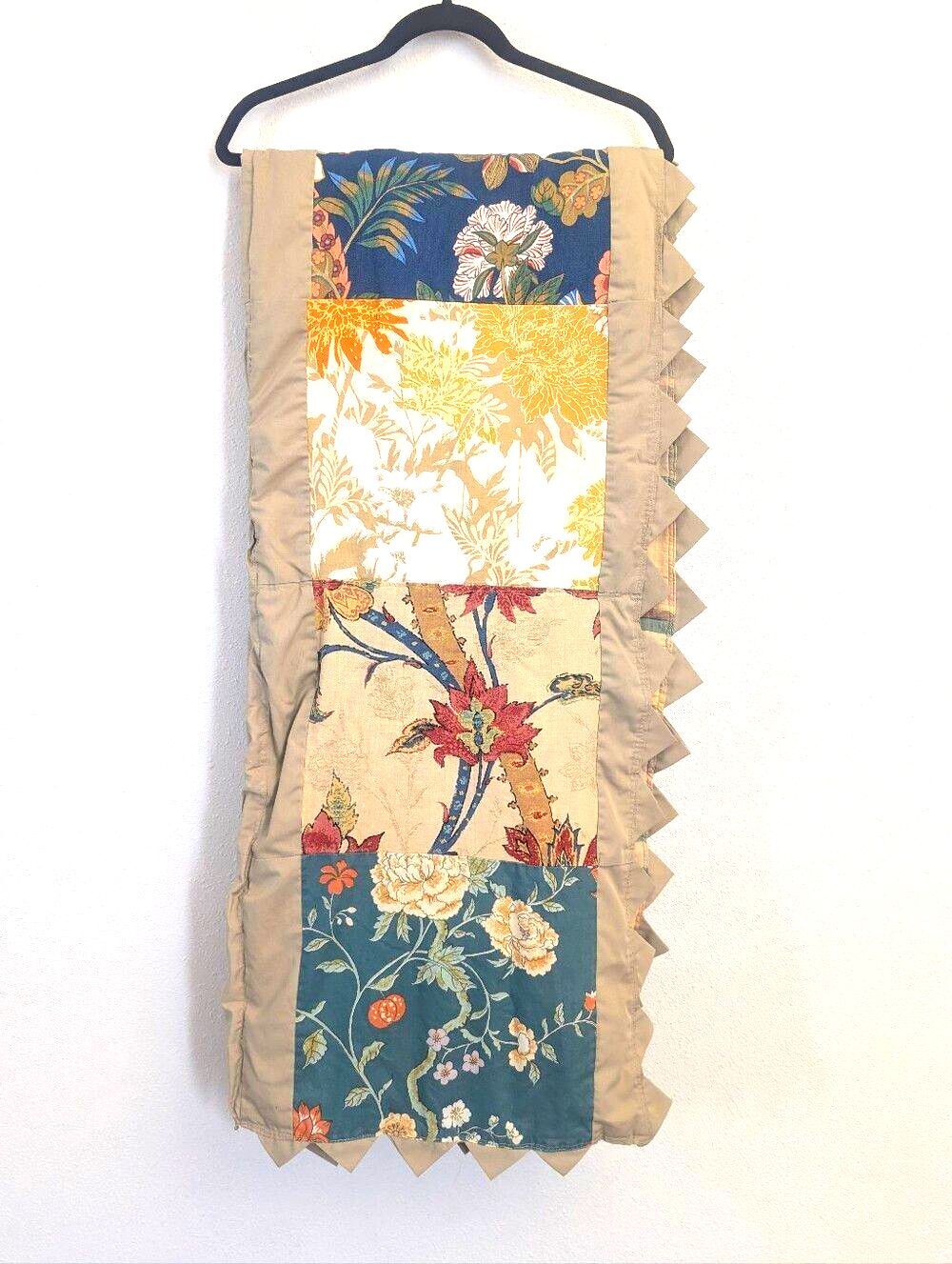 Handmade Patchwork Quilt Throw Floral Cottage Boho Fall Multicolor 75x66